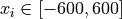 x_i \in [-600, 600]